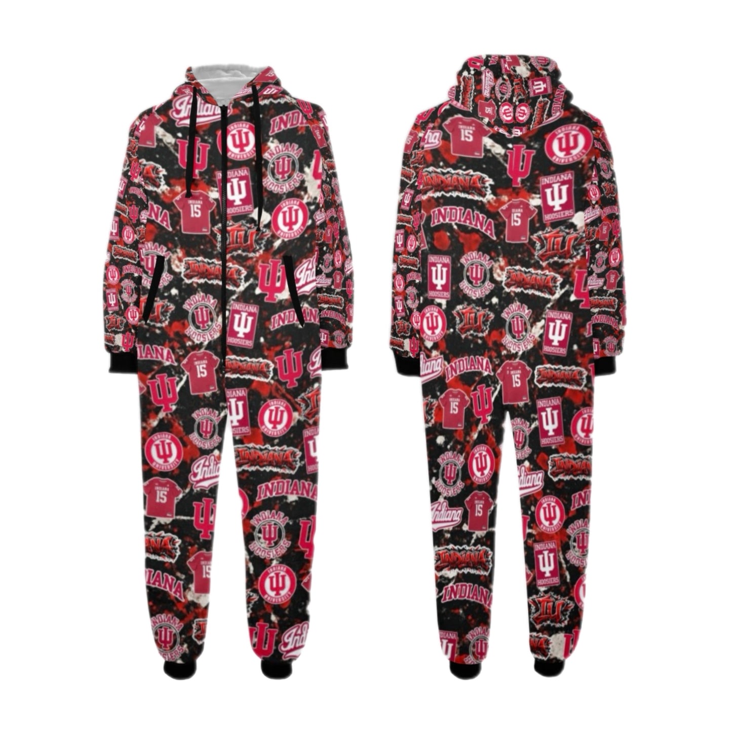 Indiana unisex toddler, youth, adult fleece zip one piece