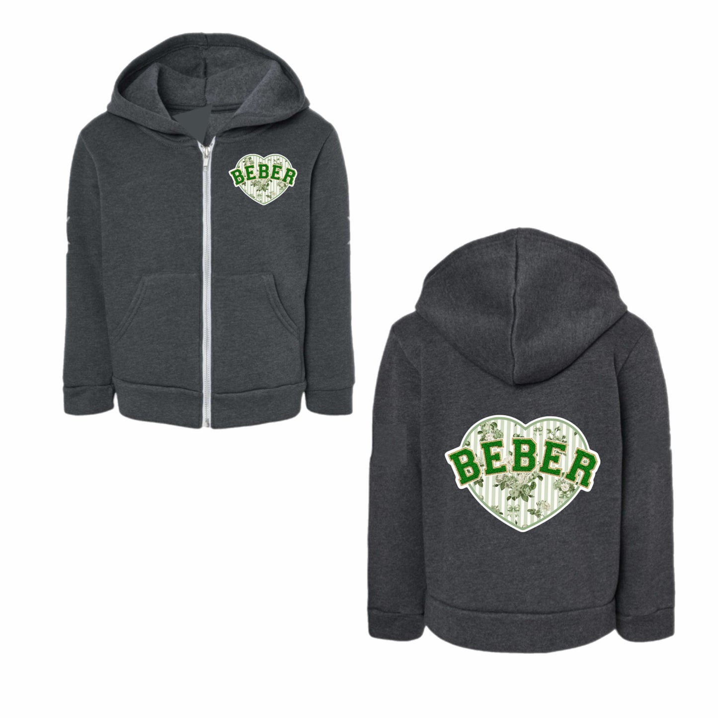 Beber floral heart zip hoodie