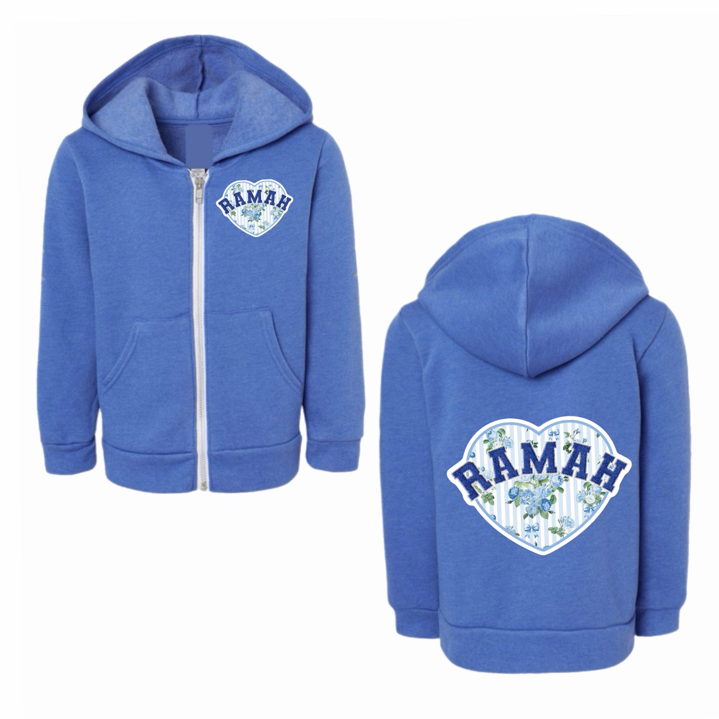 Ramah floral heart zip hoodie