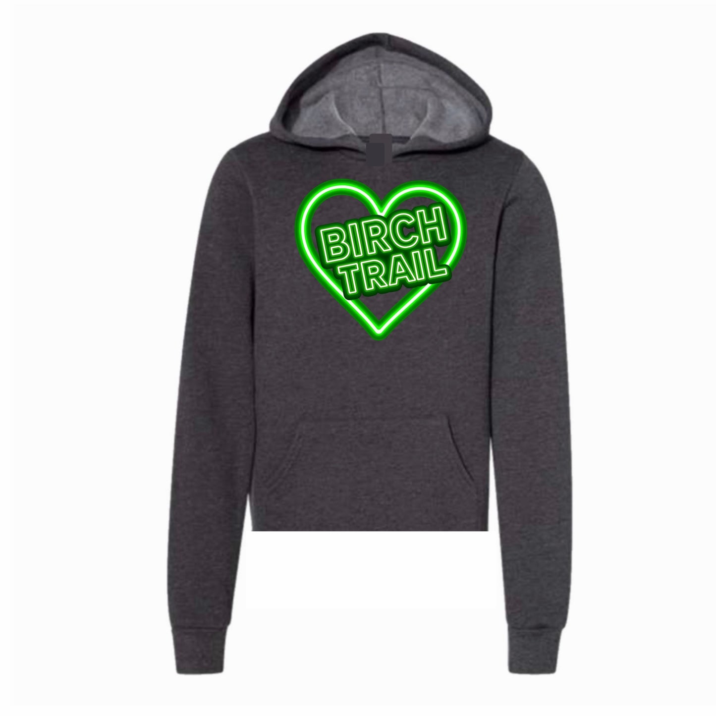 Birch Trail neon sign hoodie