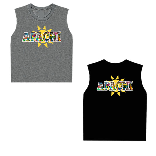 Girls/womens “Apachi” mural graffiti tank
