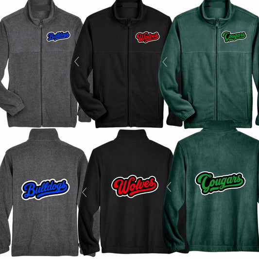 Boys script logo fleece jacket