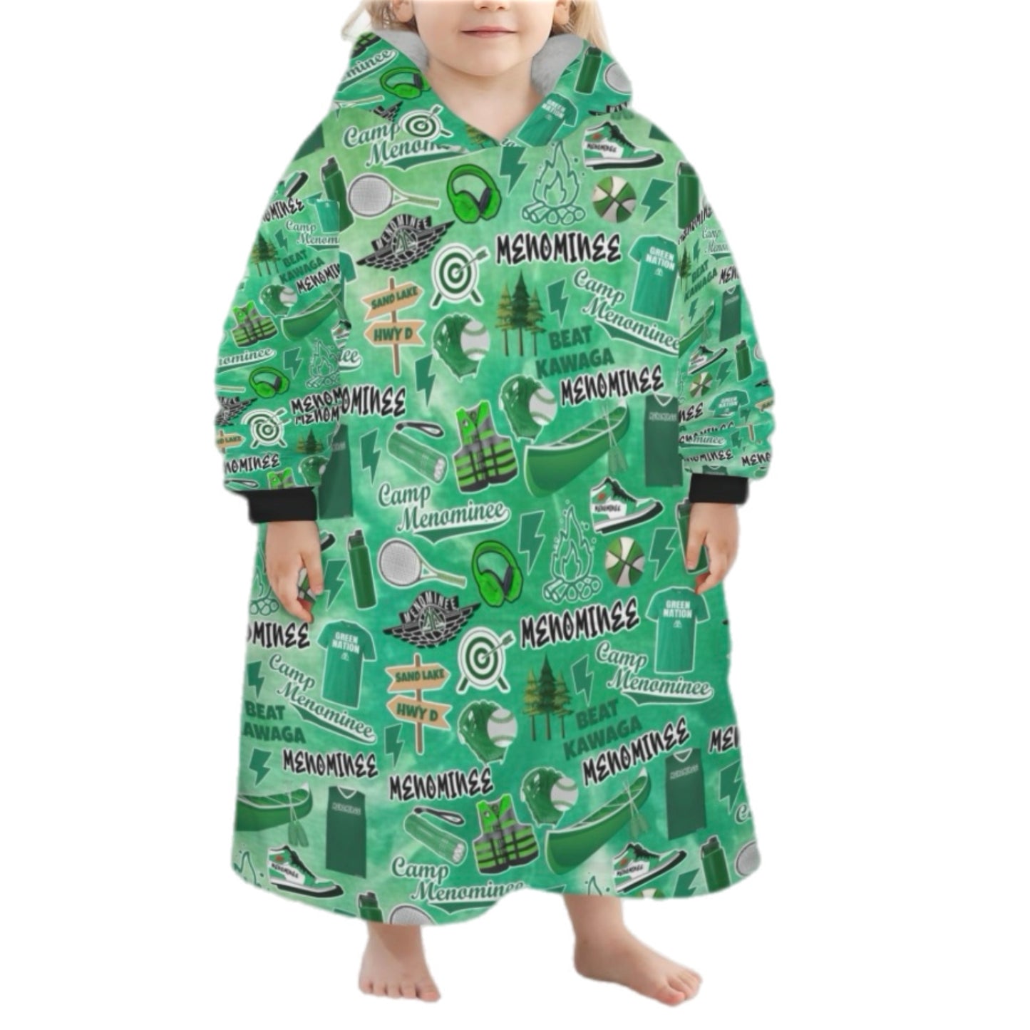 Menominee boys/mens fleece blanket hoodie