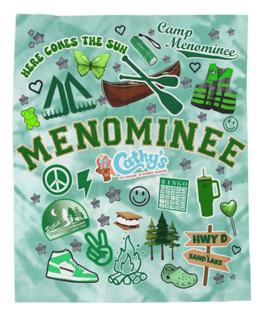 Menominee Post Camp fleece blanket