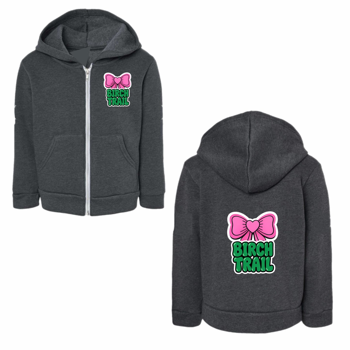 Birch Trail bow zip hoodie