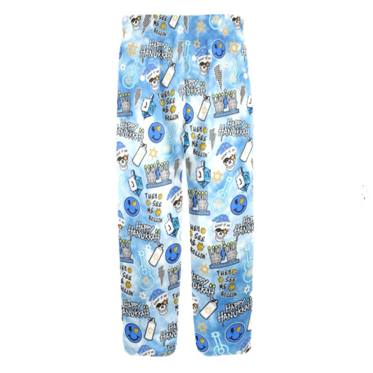 Rockstar Hanukkah boys/mens fleece pants