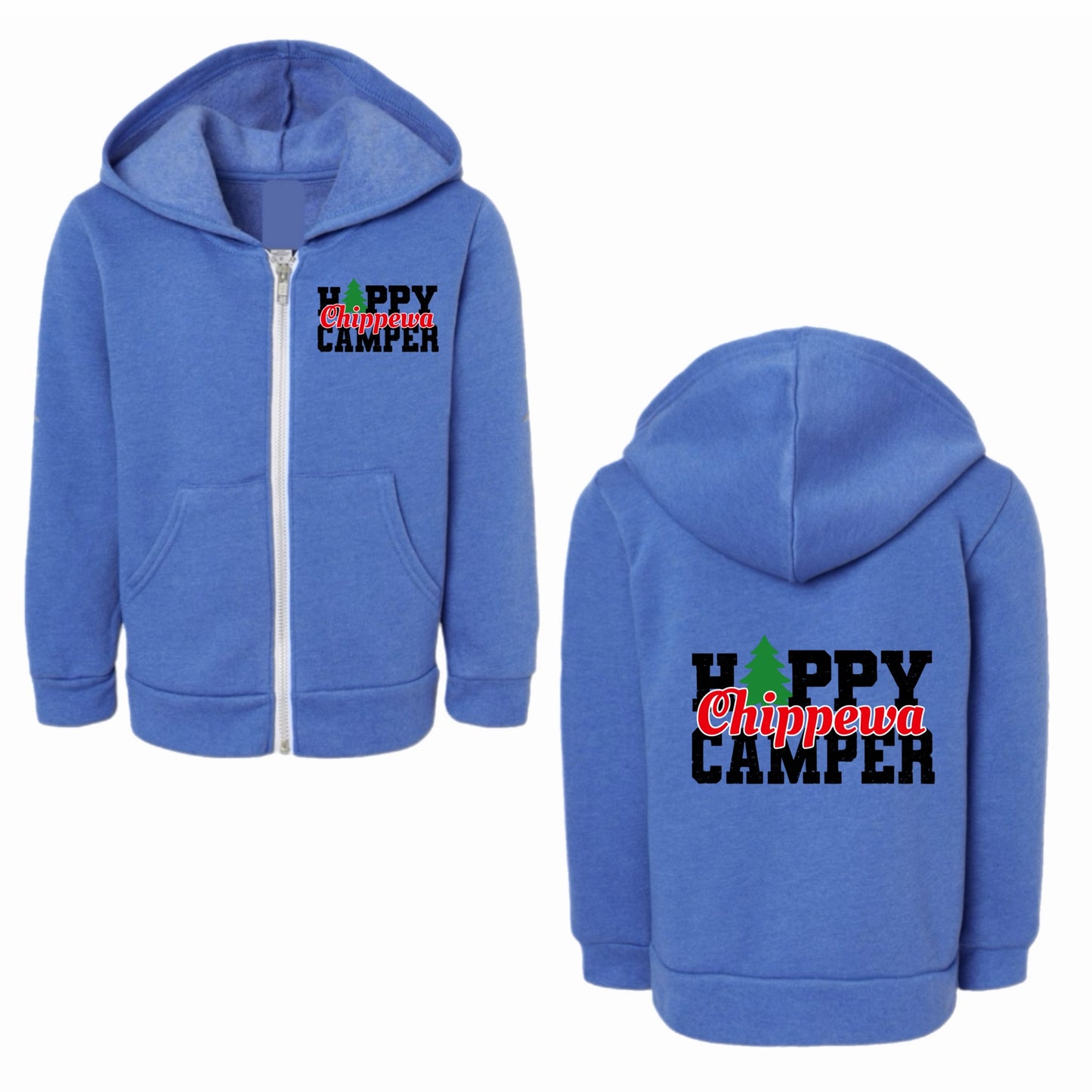 Chippewa happy camper zip up hoodie