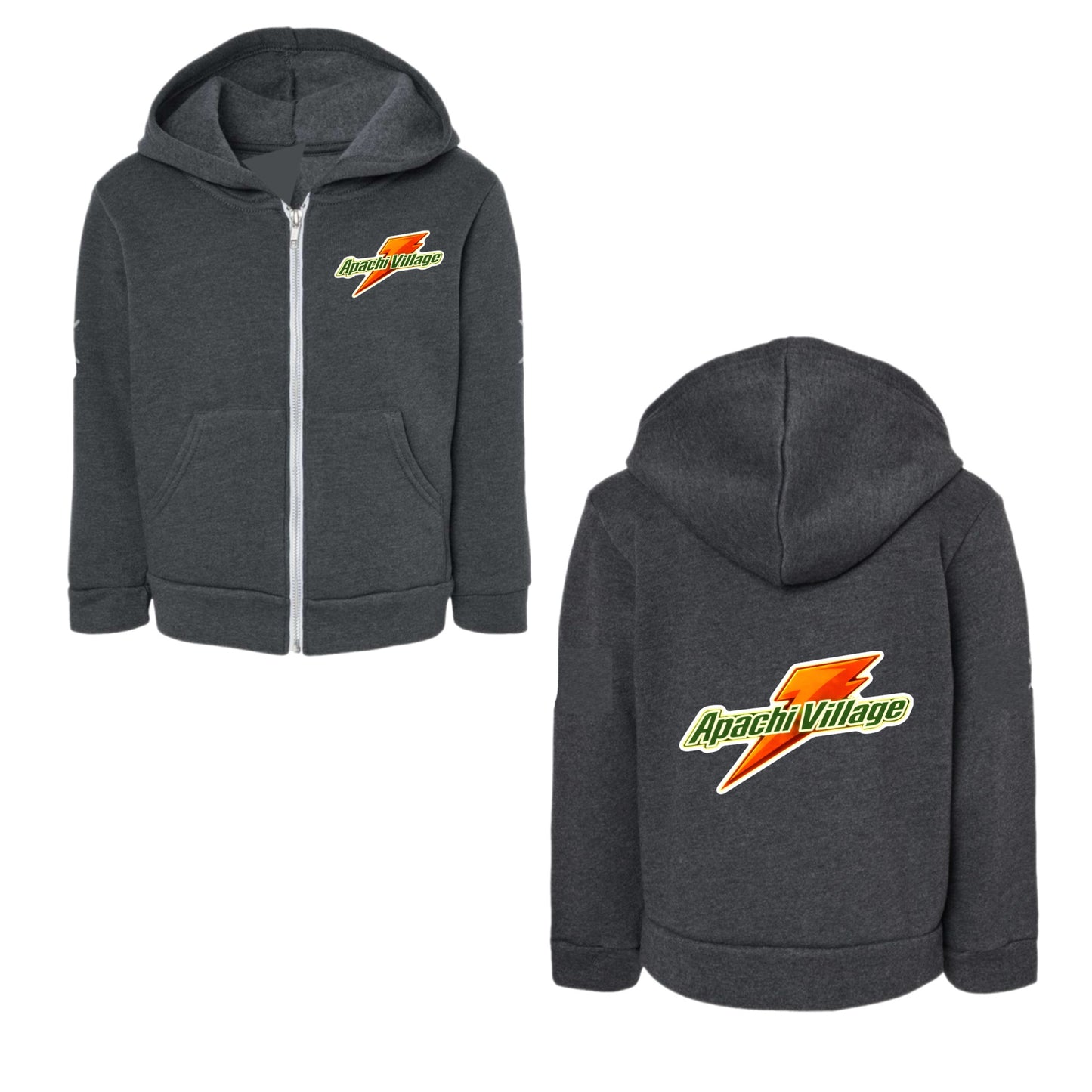Boys Apachi/ Apachi Village orange bolt hoodie