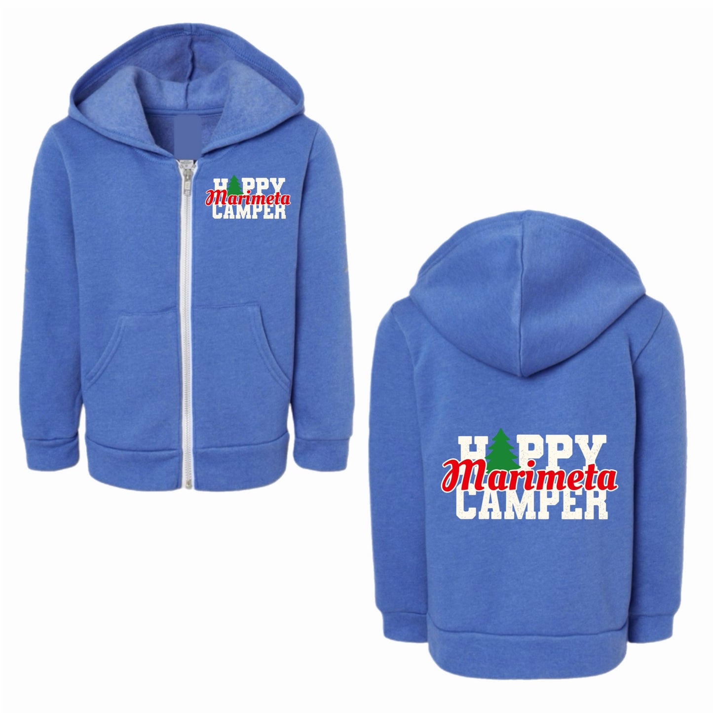 Marimeta happy camper zip hoodie