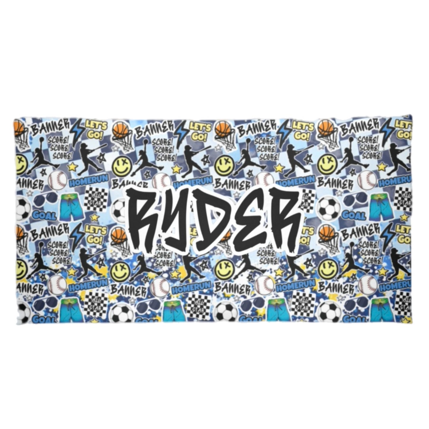 Banner blue beach towel