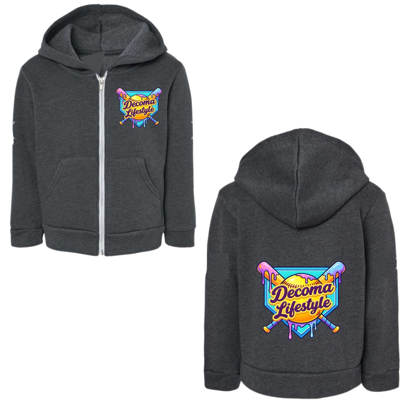 DECOMA neon baseball lifestyle zip hoodie