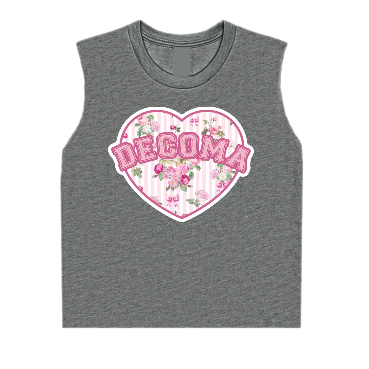Decoma Girls/women floral heart tank