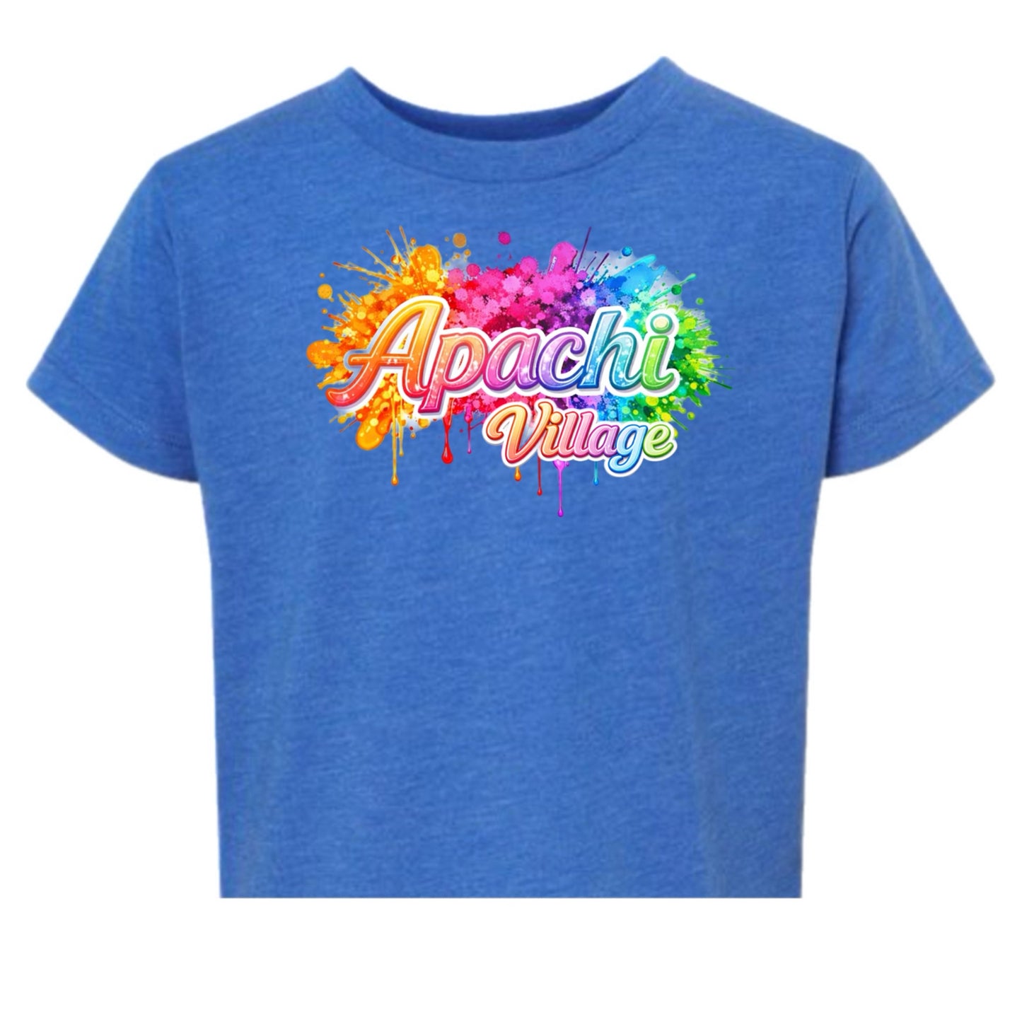 Girls Apachi/ Apachi Village neon splatter tee