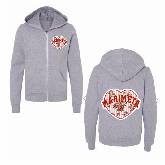 Marimeta floral heart hoodie