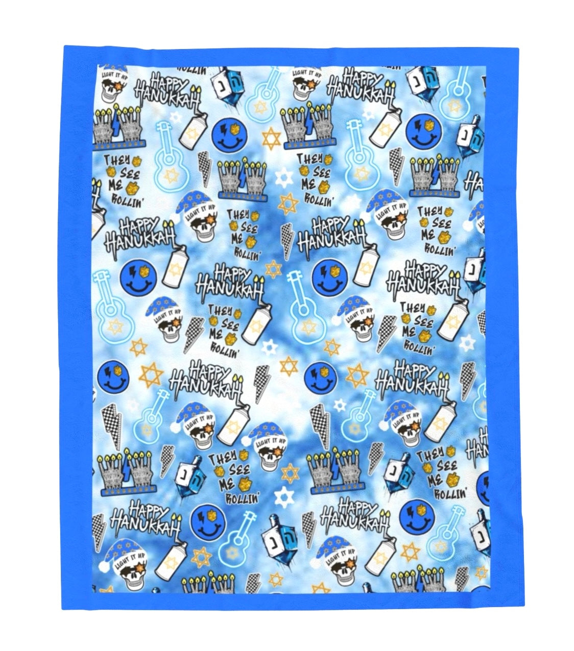 Rockstar Hanukkah fleece blanket