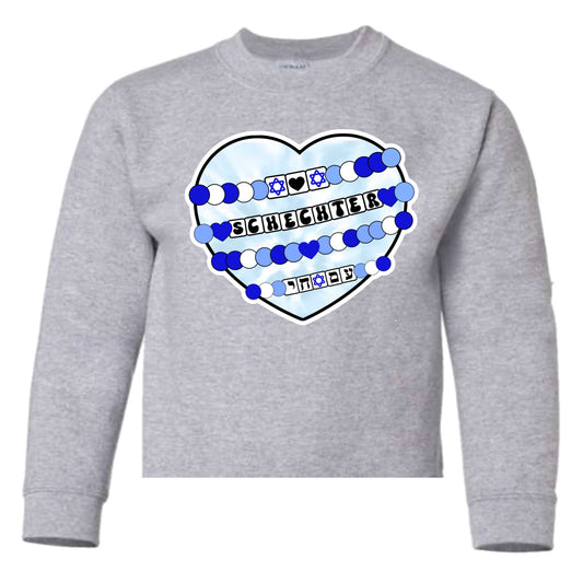 Schechter girls heart bracelet crewneck sweatshirt