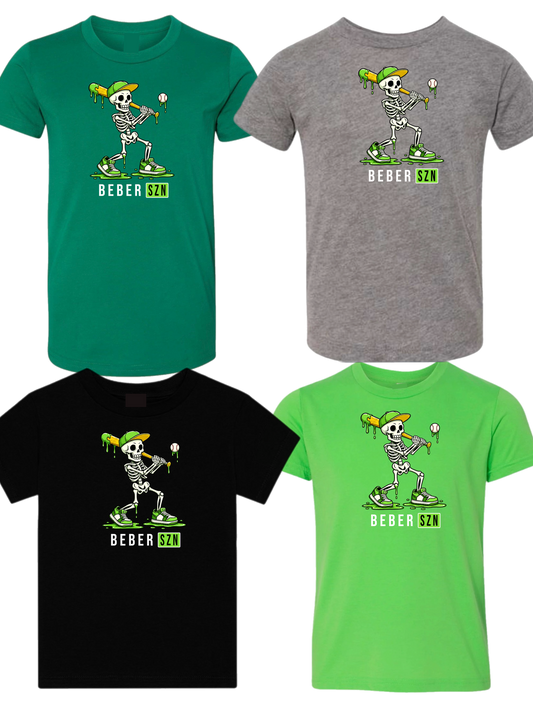 Beber skeleton baseball tee