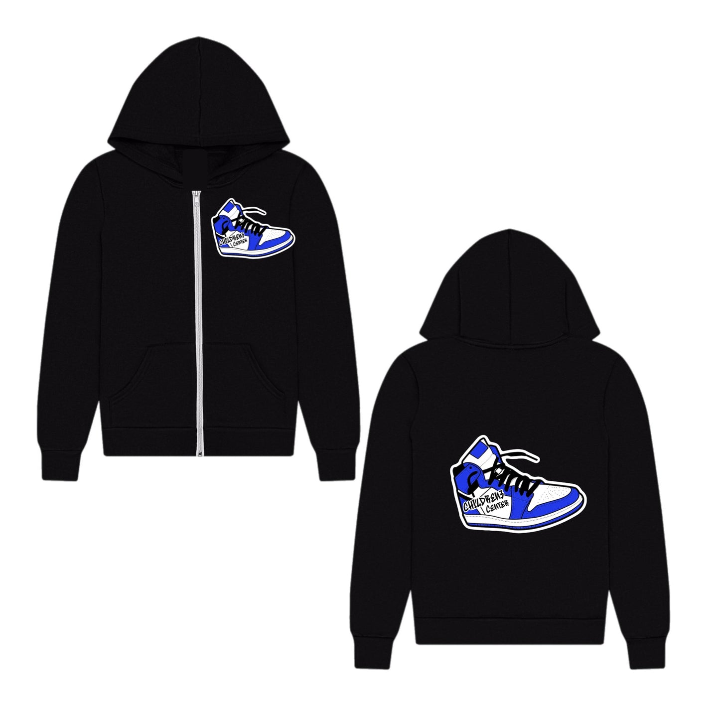 Childrenz Center gym shoe zip hoodie