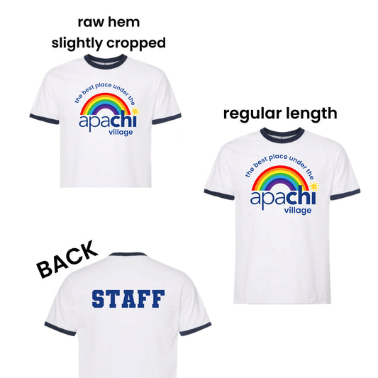 Apachi classic rainbow ringer staff tee