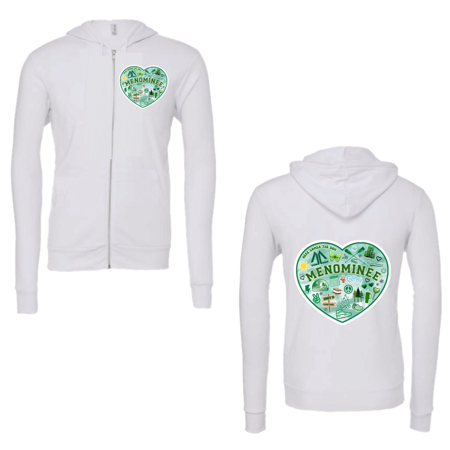 Womens Menominee collage zip hoodie