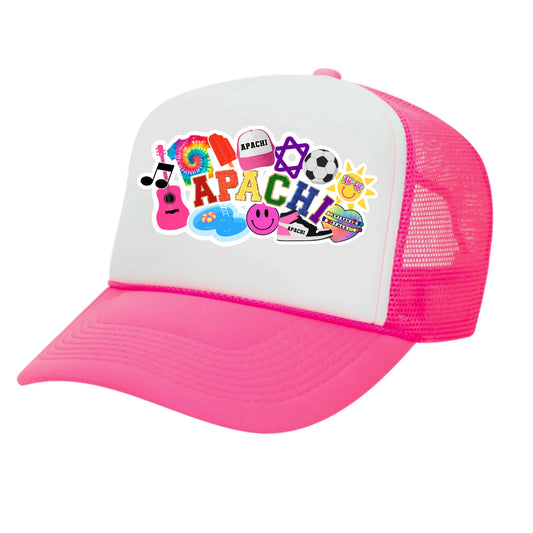 APACHI girls collage trucker hat
