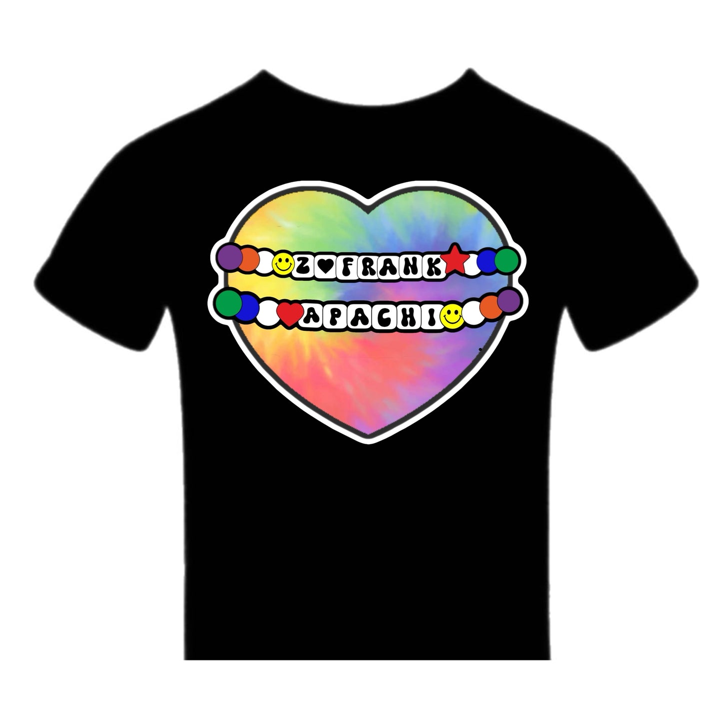 Girls Apachi tie dye heart tee