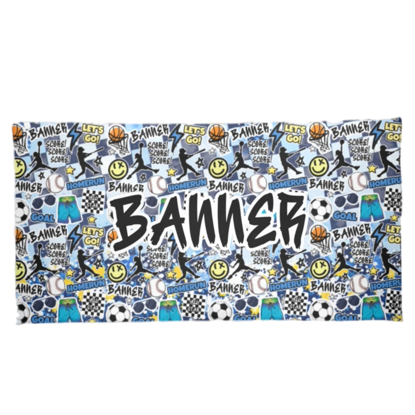 Banner blue beach towel