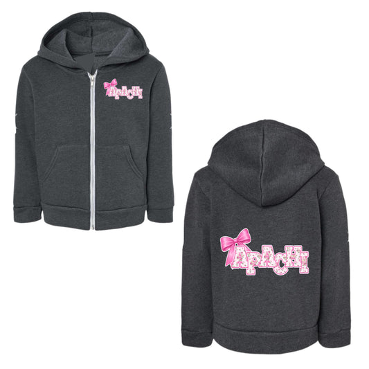 Girls APACHI/ APACHI VILLAGE bow zip hoodie