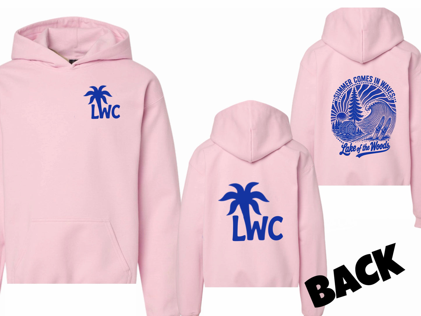 Lake of the woods palm hoodie