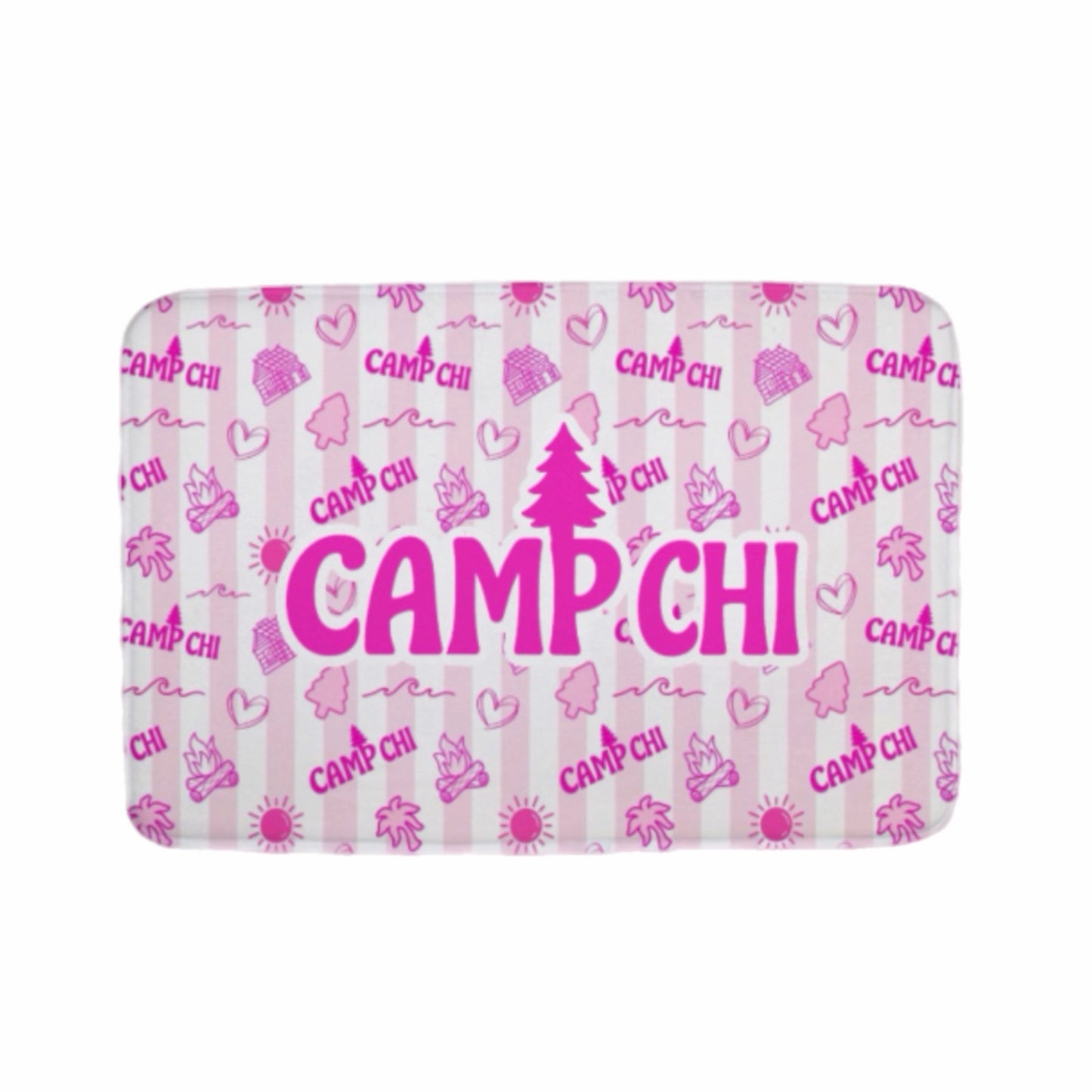 Camp Chi pink palm floor mat