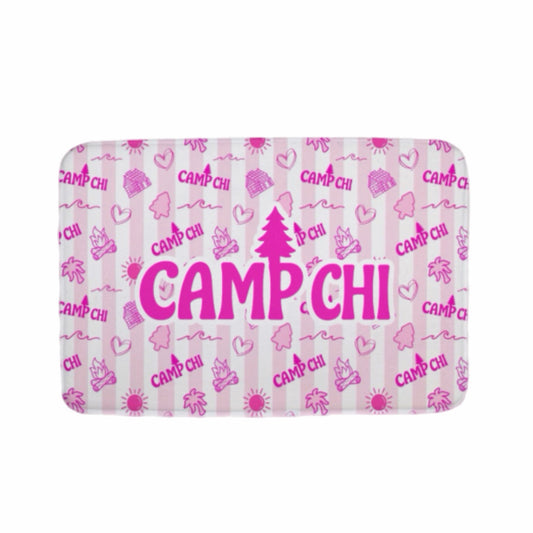 Camp Chi pink palm floor mat
