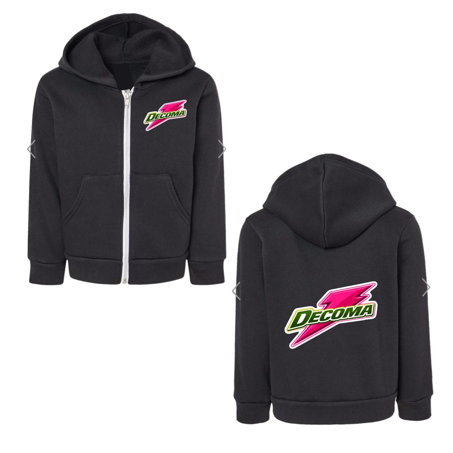 Decoma girls/adults pink bolt hoodie