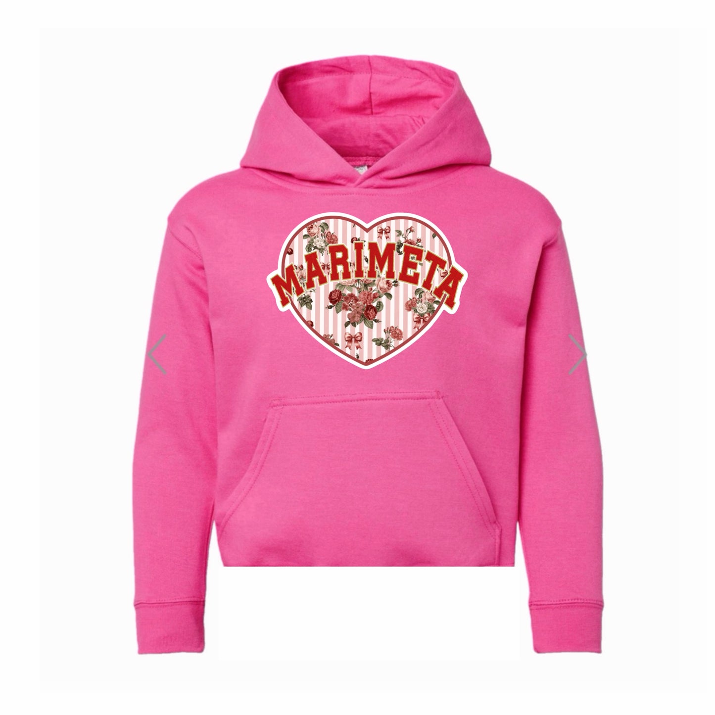 Marimeta floral heart hoodie
