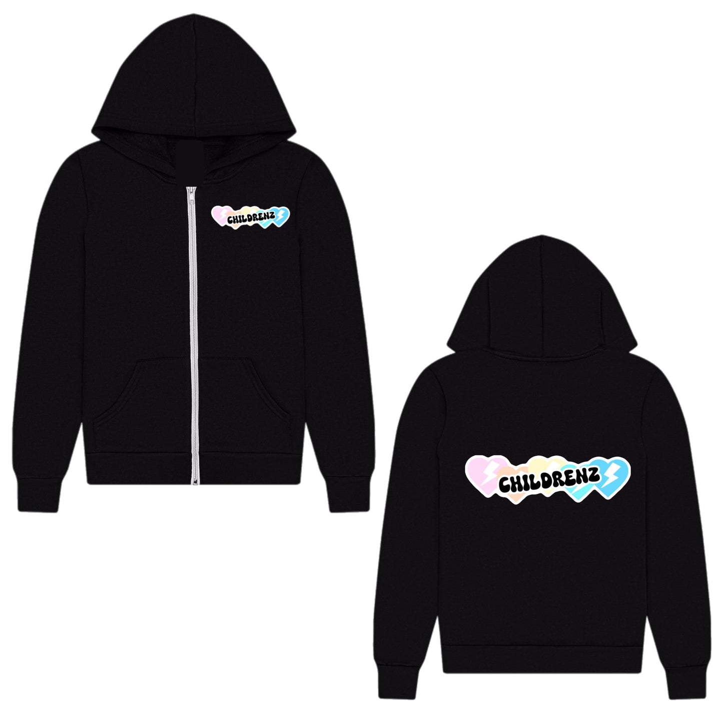 Pastel heart Childrenz Center zip hoodie