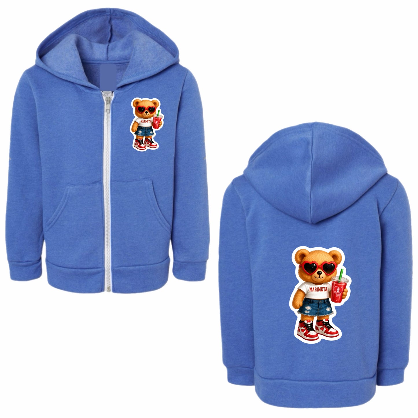 Marimeta bear zip hoodie