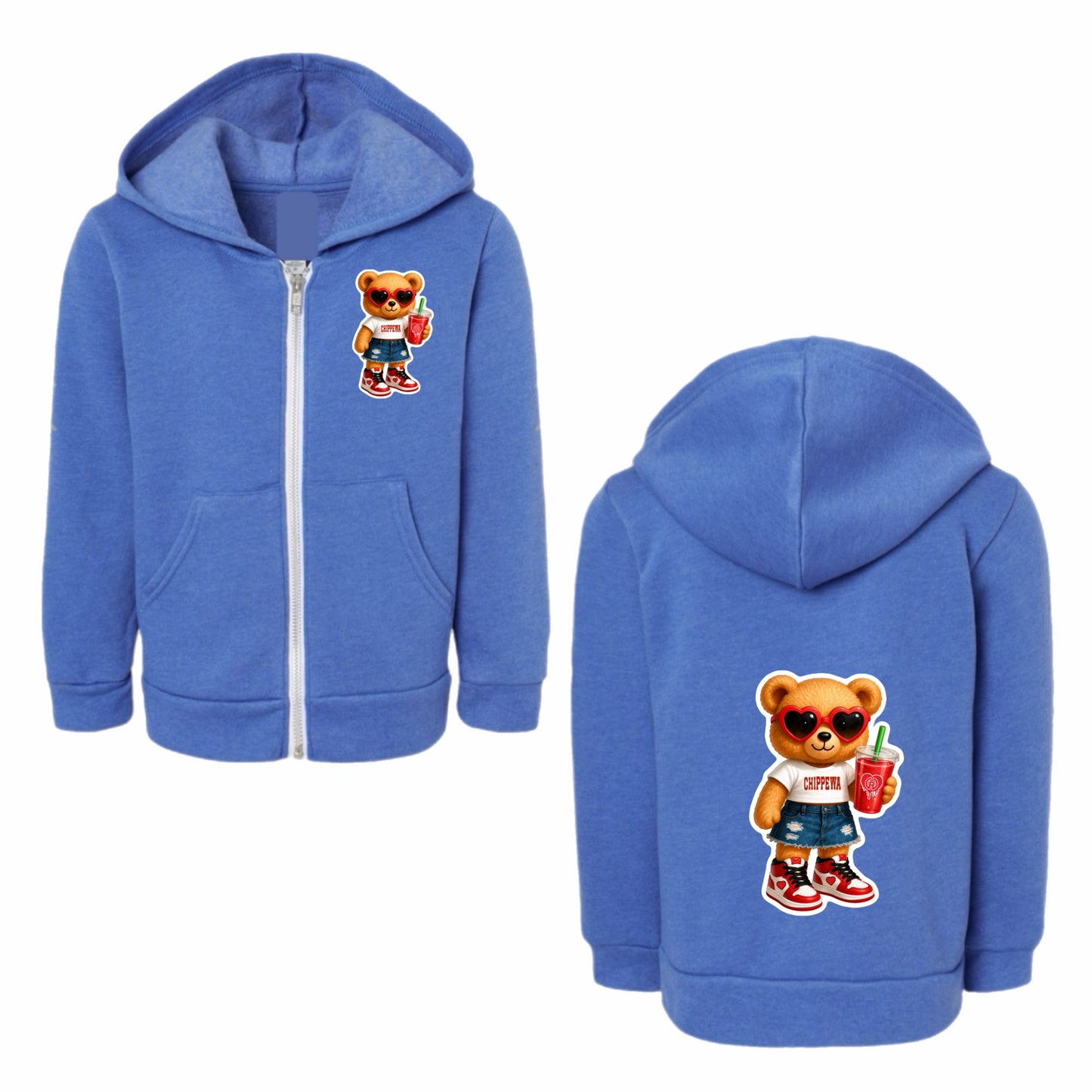 Chippewa bear zip hoodie