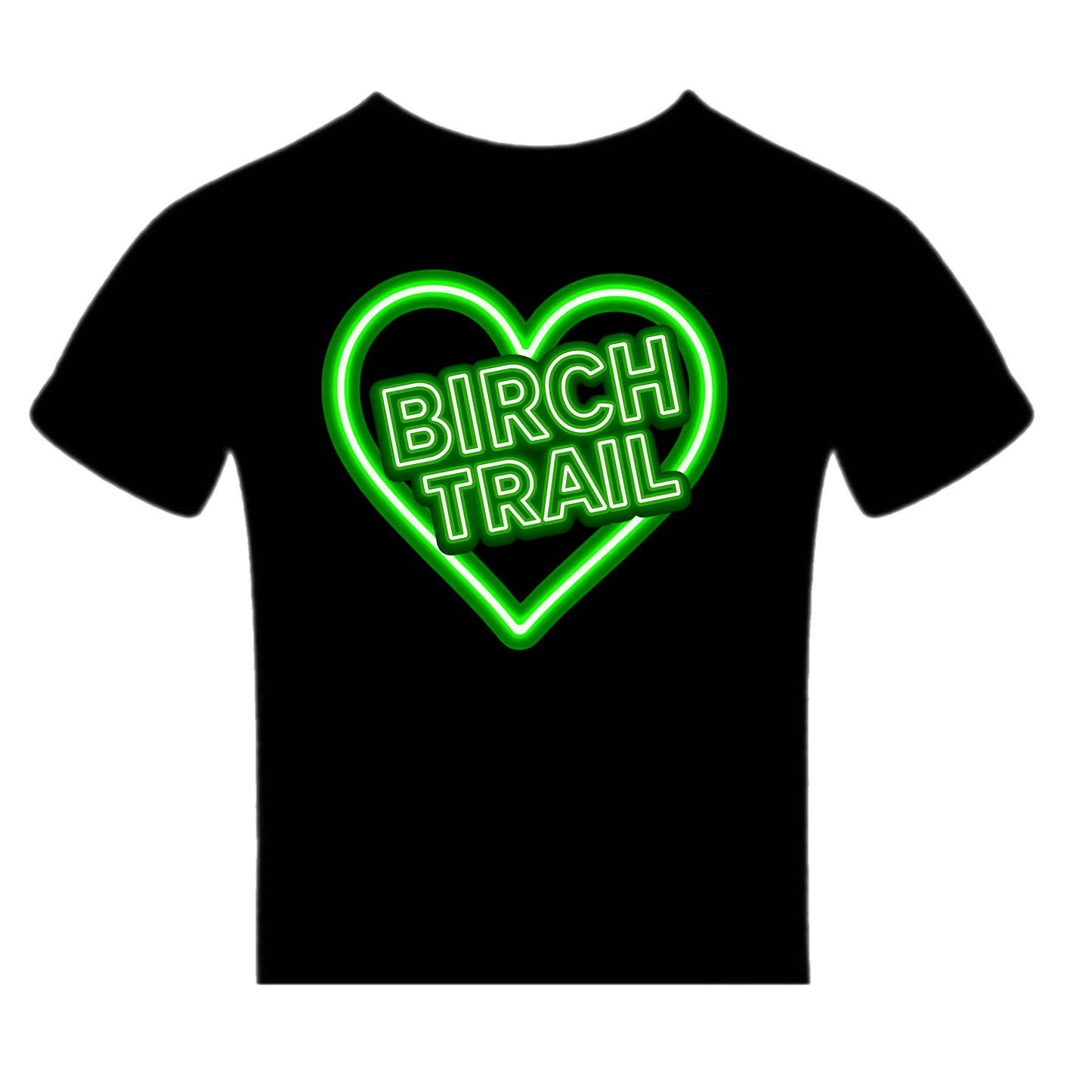 Birch Trail neon sign tee