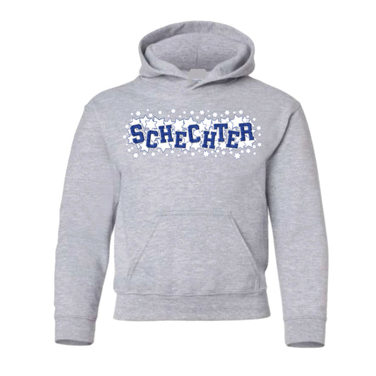 Schechter girls patched hoodie