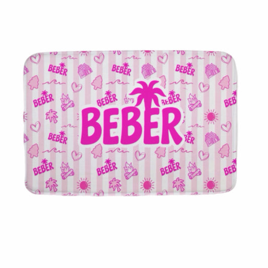Beber pink palm floor mat