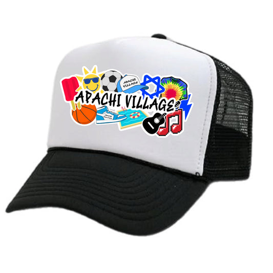 APACHI Village boys collage trucker hat