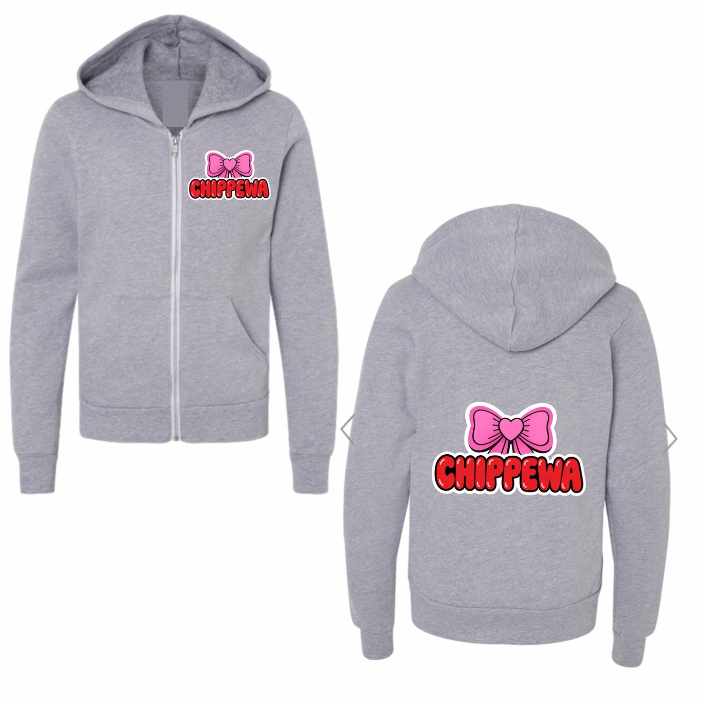 Chippewa bow zip hoodie