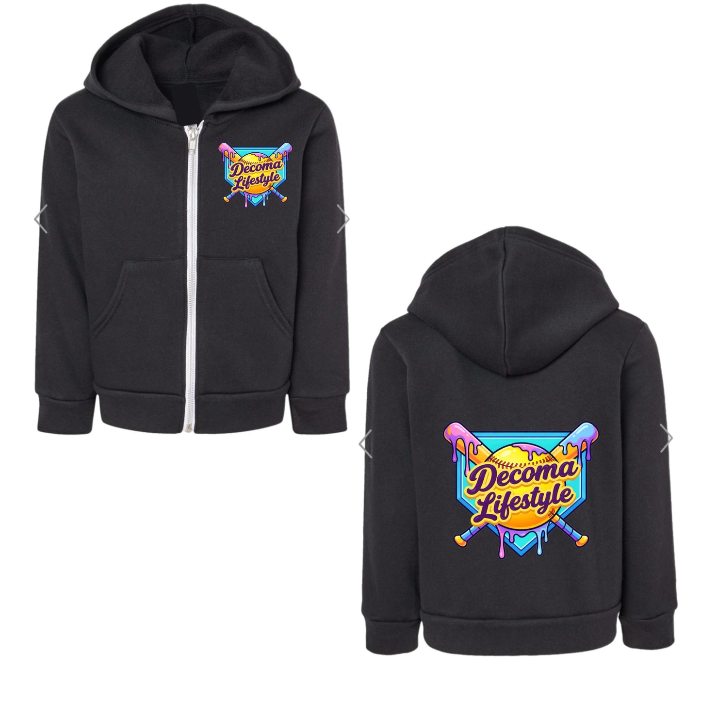 DECOMA neon baseball lifestyle zip hoodie