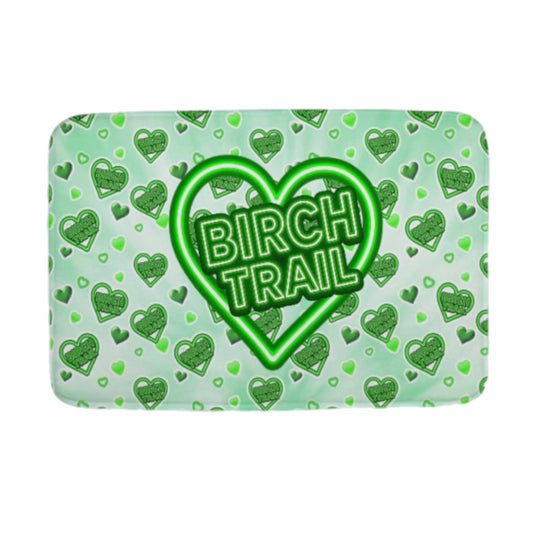 Birch Trail neon sign floor mat