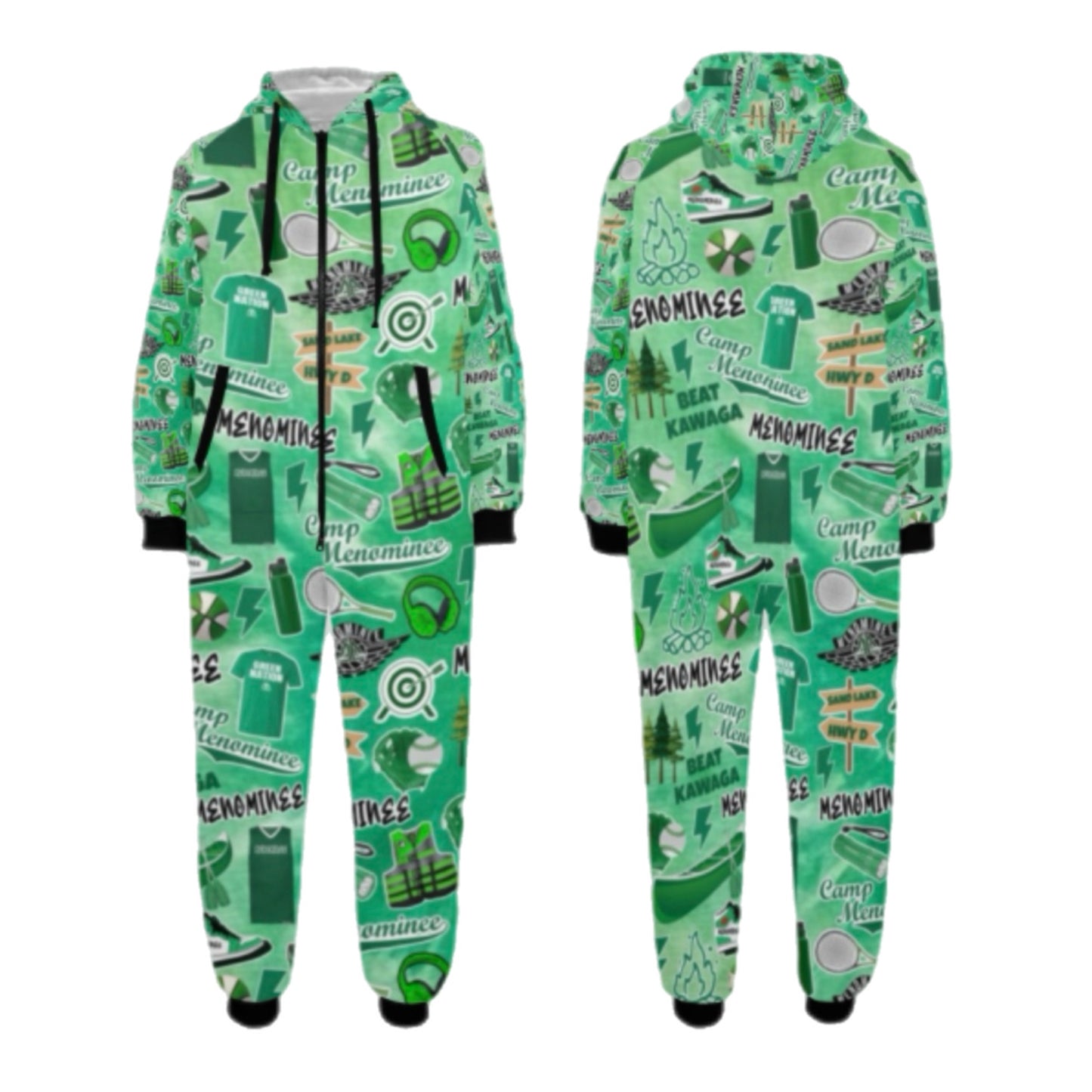 Menominee boys/mens fleece zip one piece
