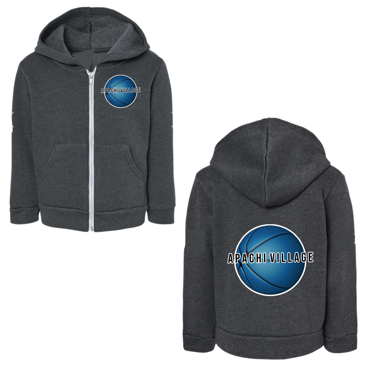 Boys Apachi Village basketball zip hoodie