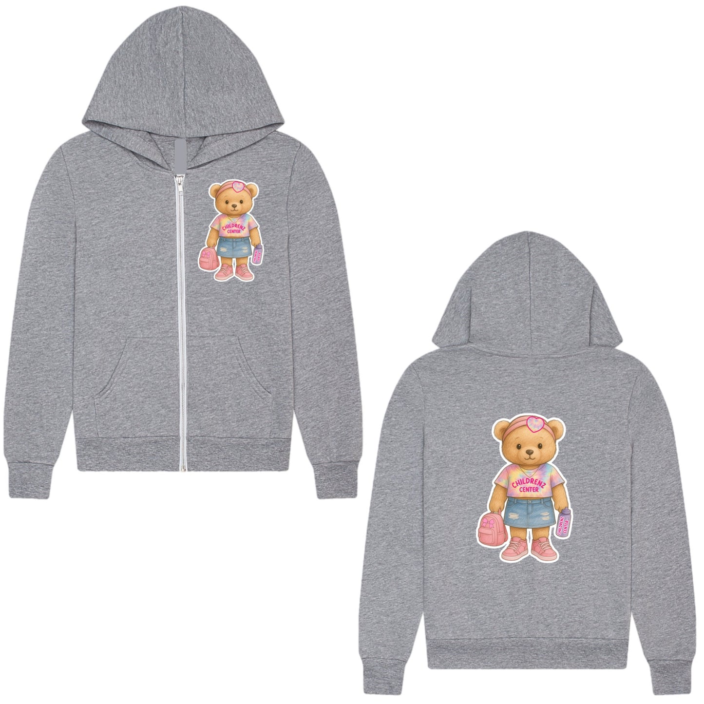 Childrenz Center teddy bear zip hoodie
