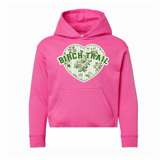 Birch Trail floral heart hoodie