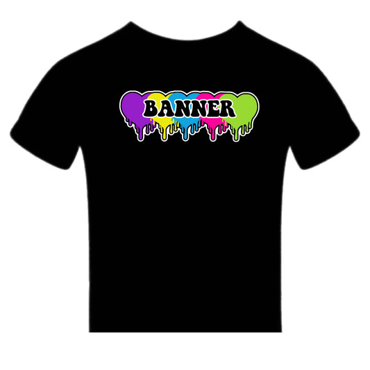 Banner girls neon hearts tee