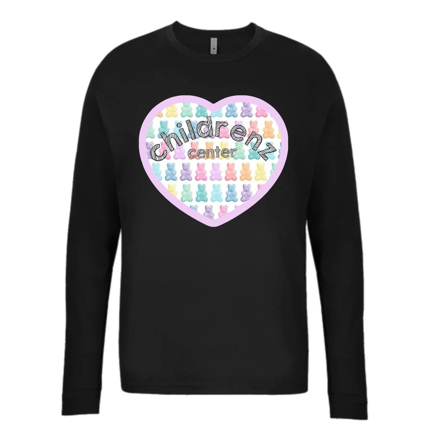 Adult Long sleeve Childrenz Center gummy bear heart tee