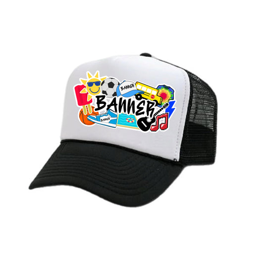BANNER boys collage trucker hat